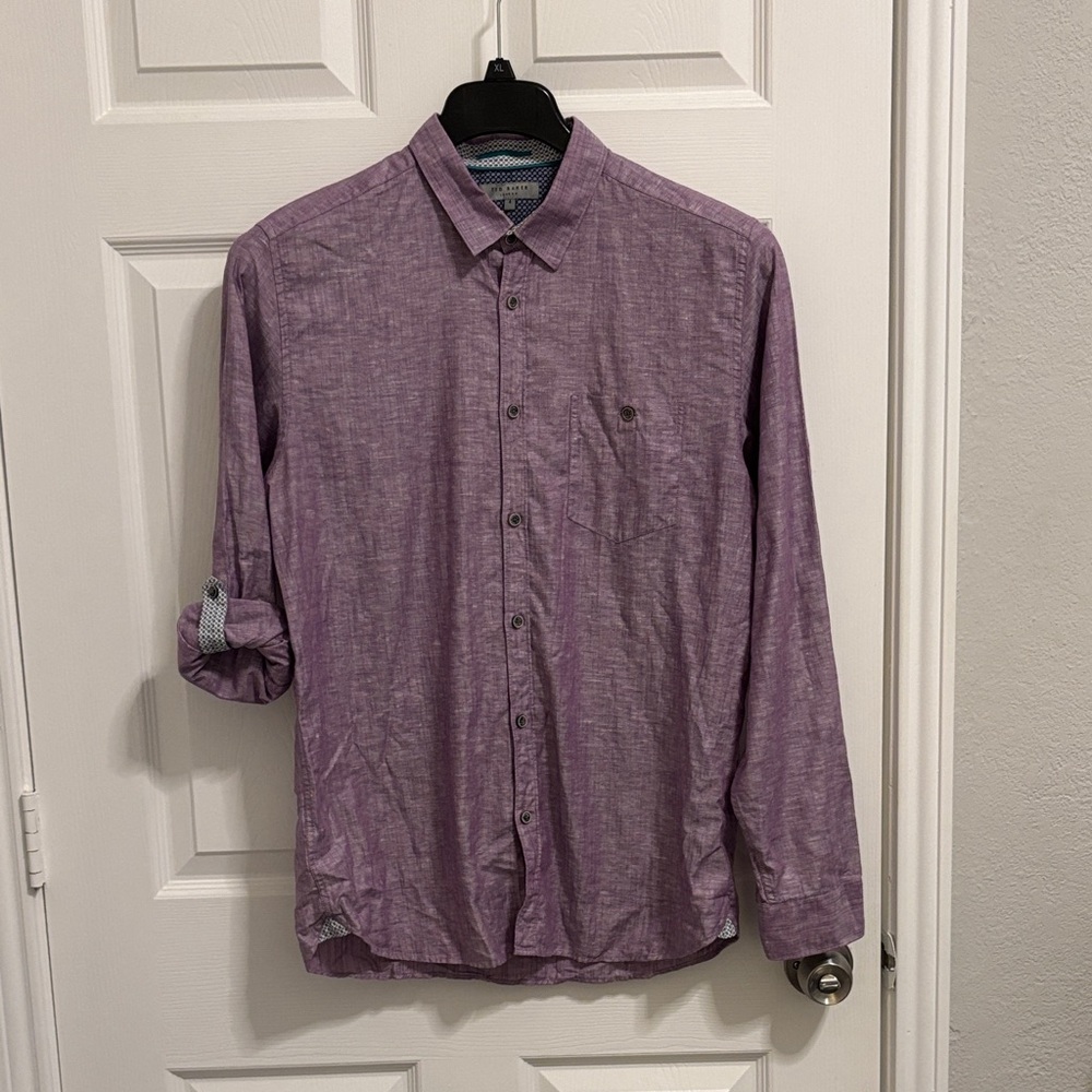 Ted Baker Lavender Casual Button-Down Shirt